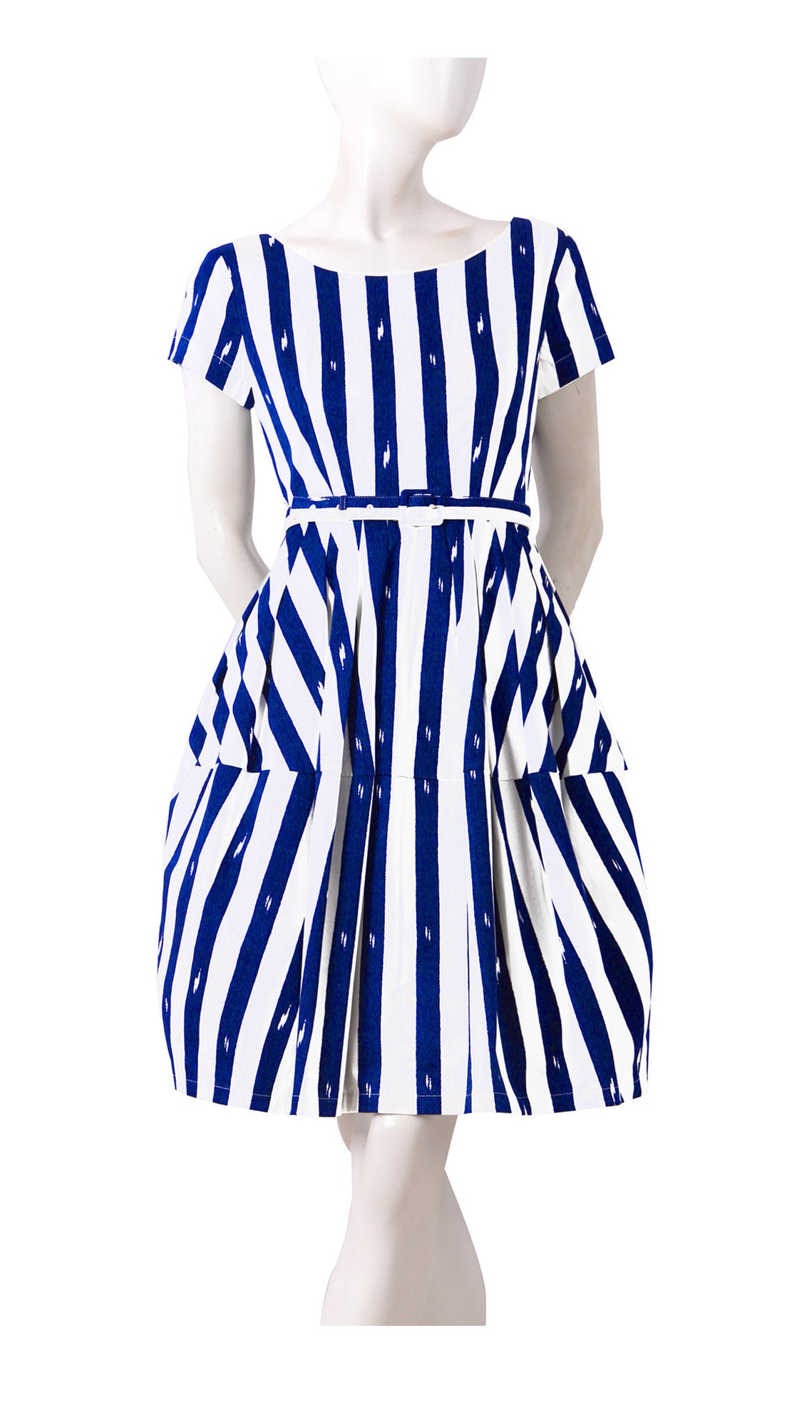 Rachel Dress Boat Neck Short Sleeve Regular Cotton Stretch (Amalfi Stripe)