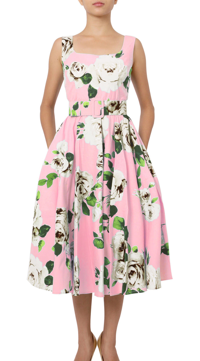 Sleeveless | Amber Queen | Soft rose Ivory | Front | Dress By Samantha Sung