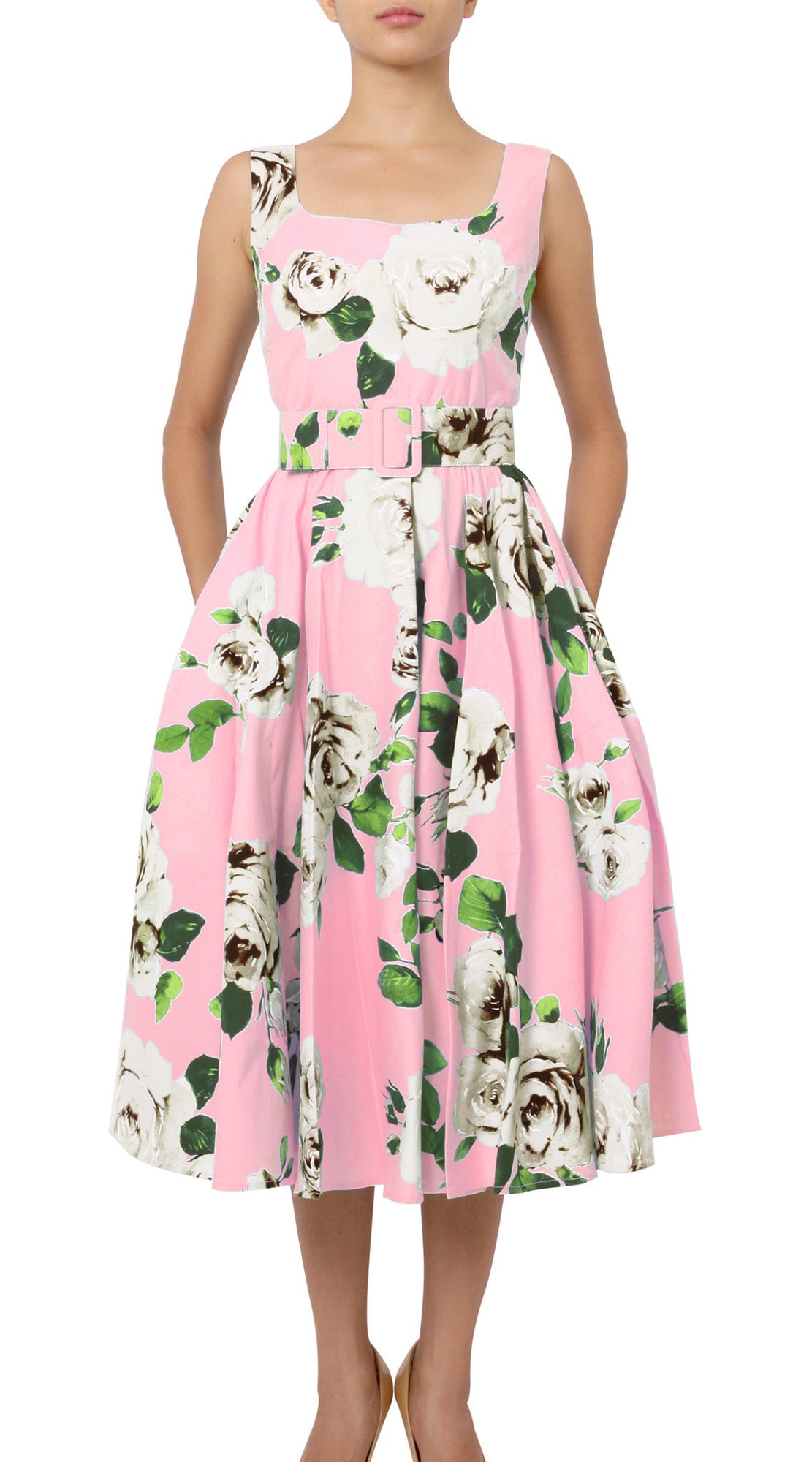 Sleeveless | Amber Queen | Soft rose Ivory | Front | Dress By Samantha Sung