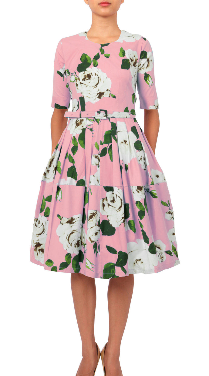 1/2 Sleeve | Amber Queen | Soft Rose Ivory | Front | Dress By Samantha Sung