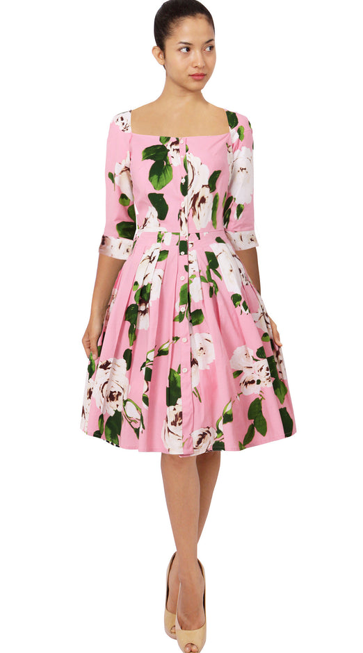 3/4 Sleeve | Amber Queen | Soft Rose Ivory | Front | Dress By Samantha Sung