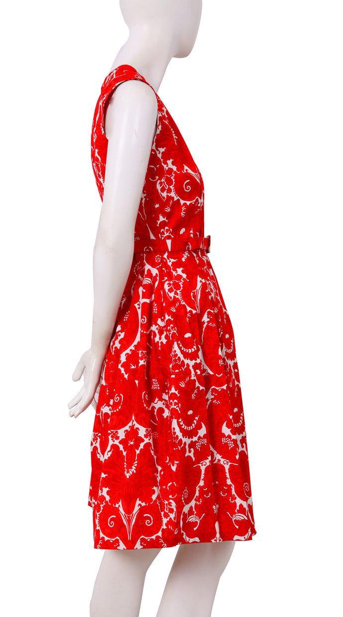 Sleeveless | Antoinette Bright | White Indian Red | Right | Dress By Samantha Sung