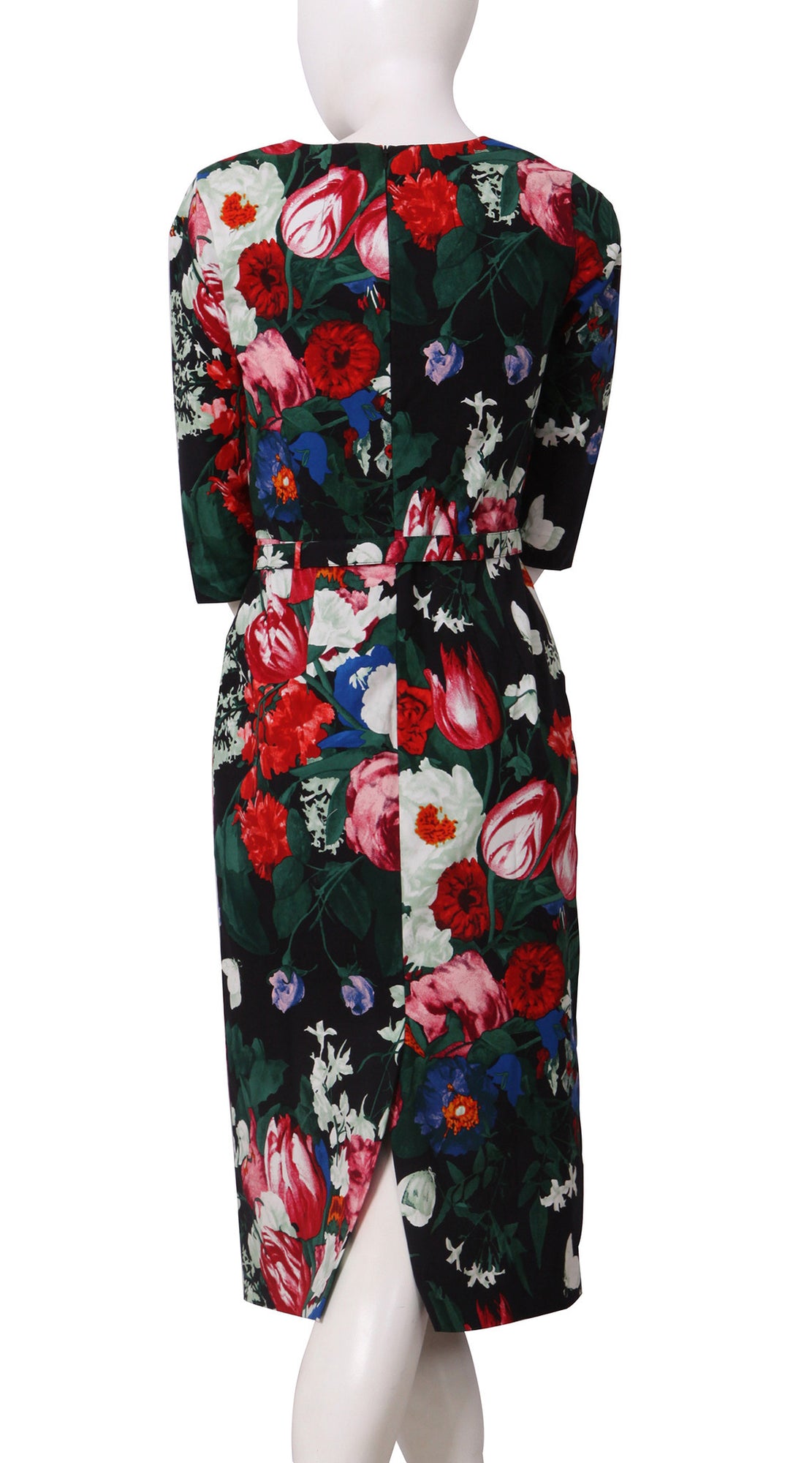 3/4 Sleeve | Bollongier Tulip | Midnight Blue Rose | Back | Dress By Samantha Sung