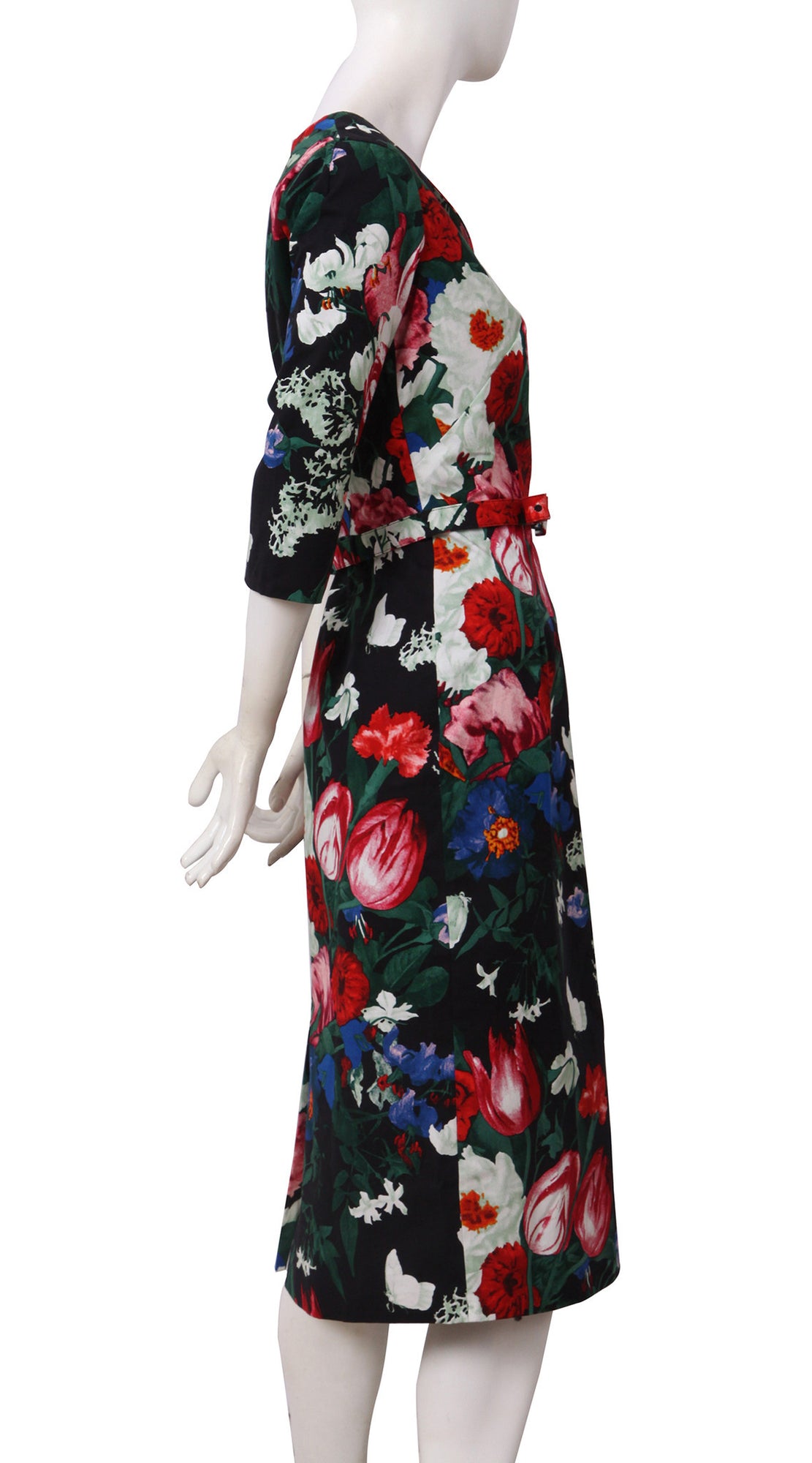 3/4 Sleeve | Bollongier Tulip | Midnight Blue Rose | Right | Dress By Samantha Sung