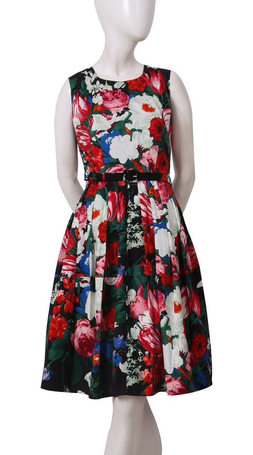 Sleeveless | Bollogier Tulip | Indigo Rose | Front | Dress By Samantha Sung
