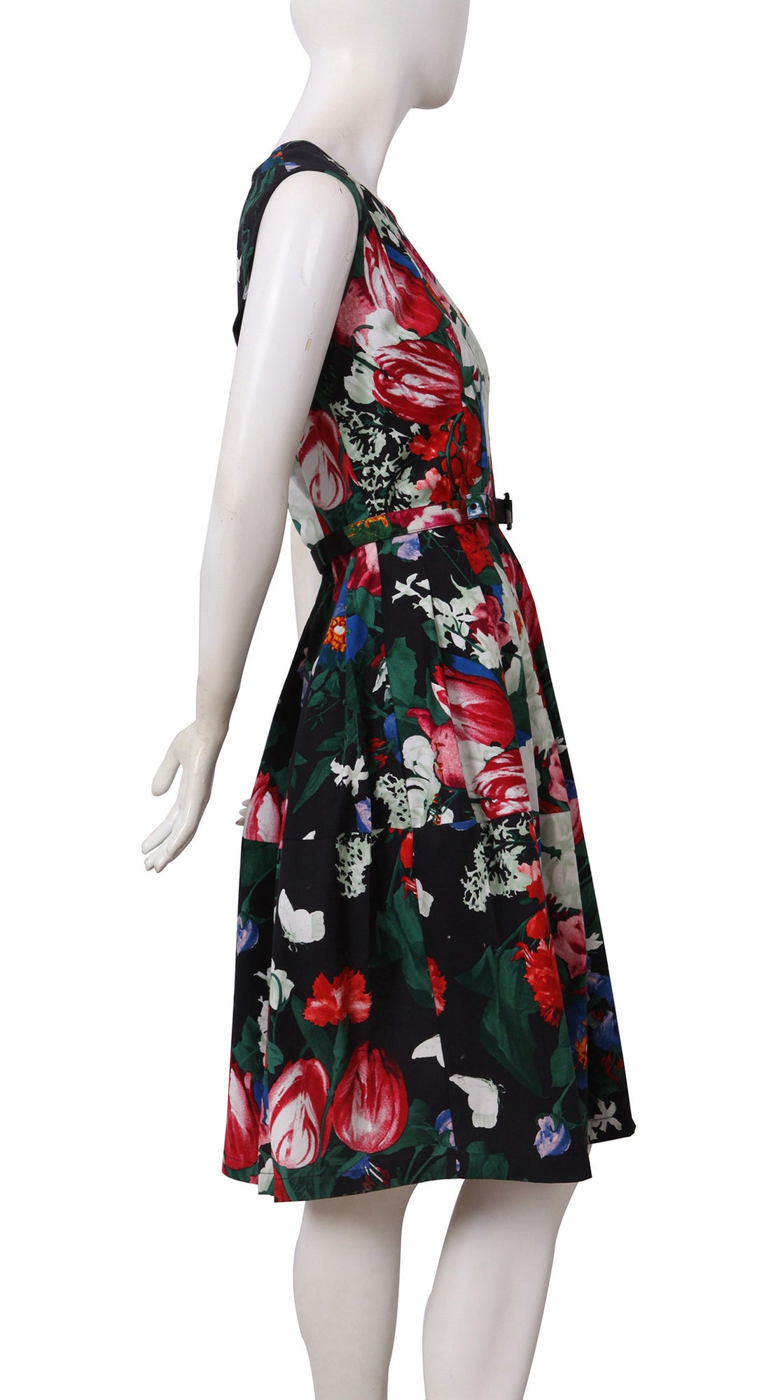 Sleeveless | Bollogier Tulip | Indigo Rose | Left | Dress By Samantha Sung