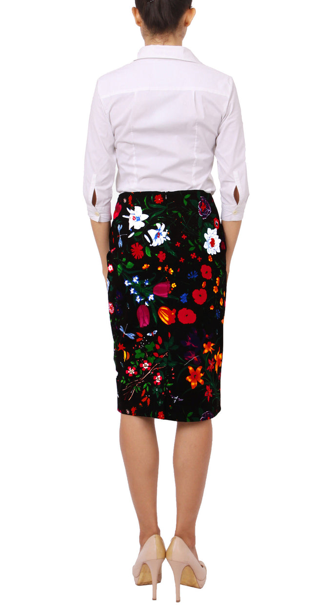 Regular | Botanical Garden | Black Indian Red | Back | Skirt By Samantha Sung