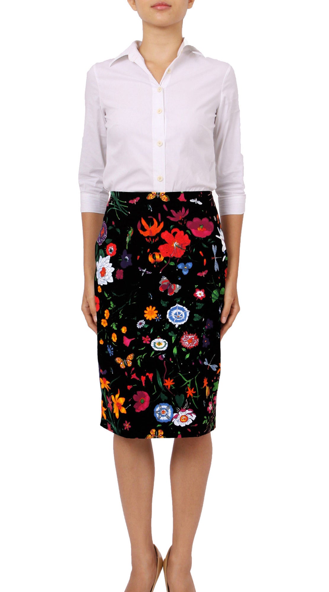 Regular | Botanical Garden | Black Indian Red | Front | Skirt By Samantha Sung