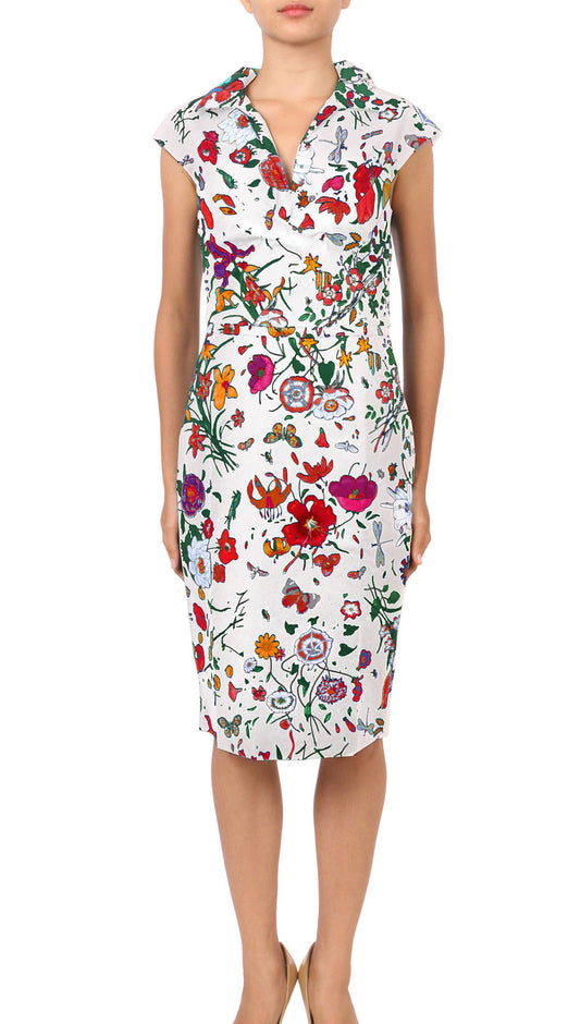 Cap Sleeve | Botanical Garden | Black Sea Blue | Front-1 | Dress By Samantha Sung