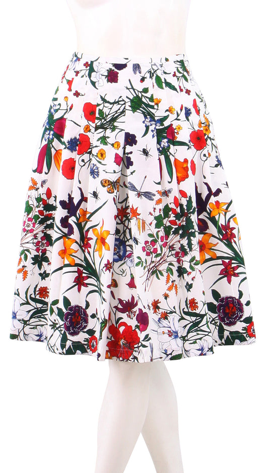 Regular | Botanical Garden | White Indian Red | Front | Skirt By Samantha Sung
