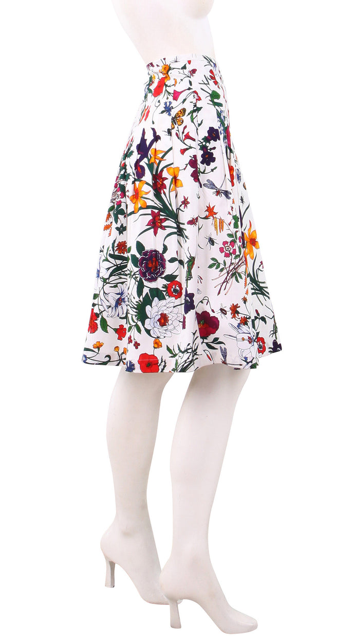 Regular | Botanical Garden | White Indian Red | Right | Skirt By Samantha Sung