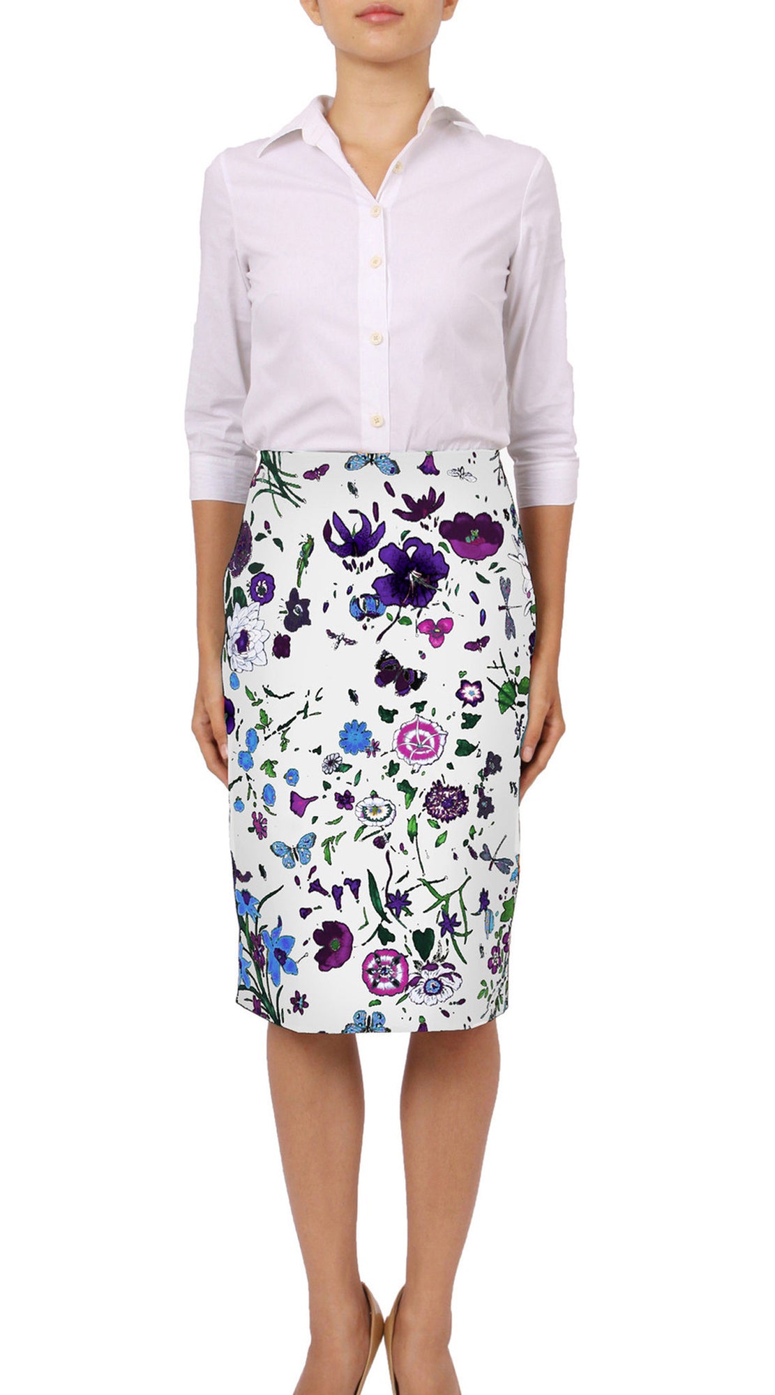 Regular | Botanical Garden | White Lilac | Front | Skirt By Samantha Sung