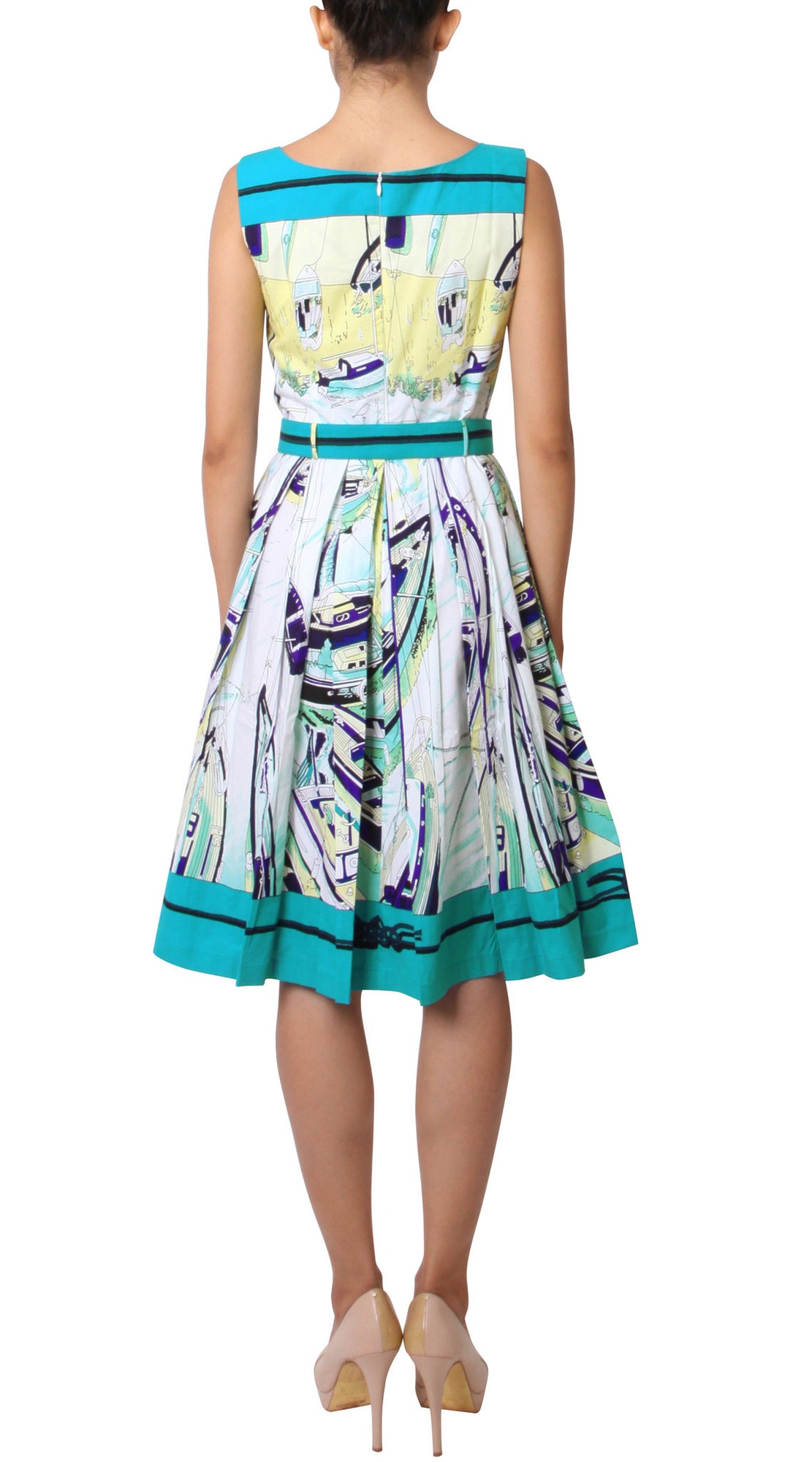 Sleeveless | Canne | Aqua Purple | Back | Dress By Samantha Sung