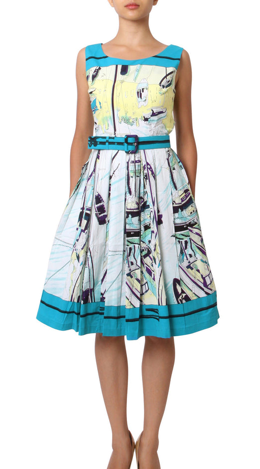 Sleeveless | Canne | Aqua Purple | Front-1 | Dress By Samantha Sung