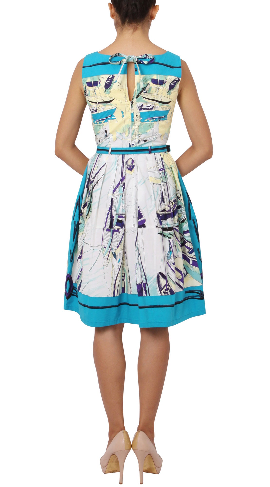 Sleeveless | Canne | Aqua Purple | Back| Dress By Samantha Sung