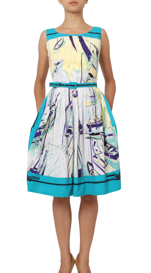 Sleeveless | Canne | Aqua Purple | Front-1 | Dress By Samantha Sung