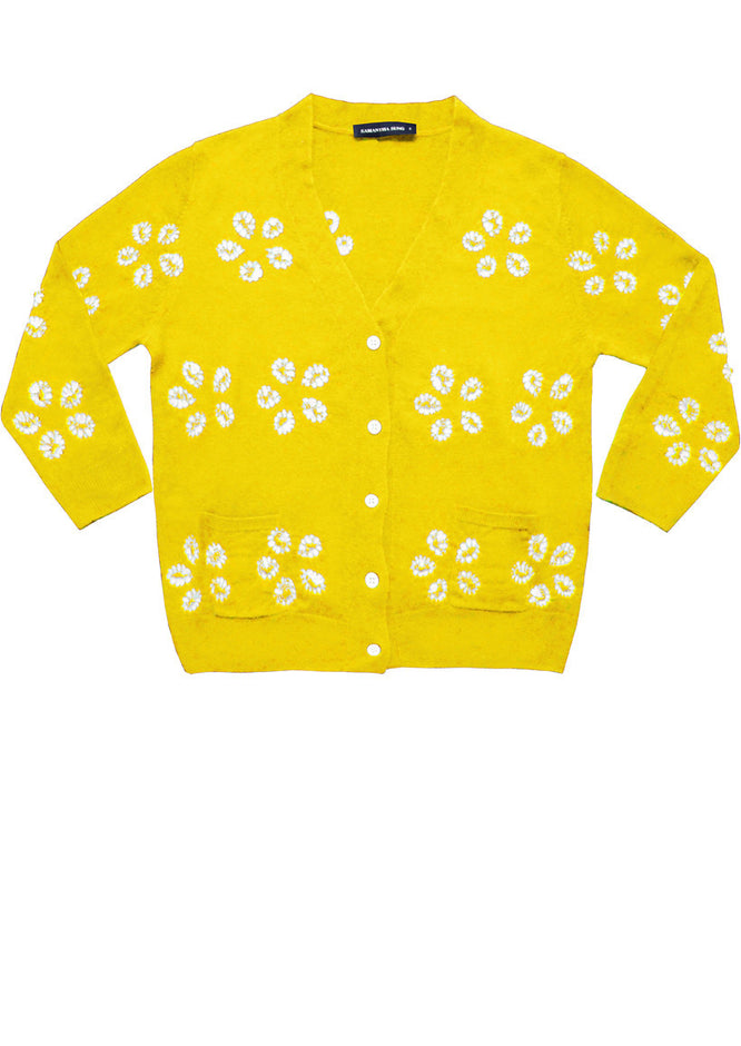 Short | Daisy Shibori | Pink | Front-1 | Cardigan by Samantha Sung