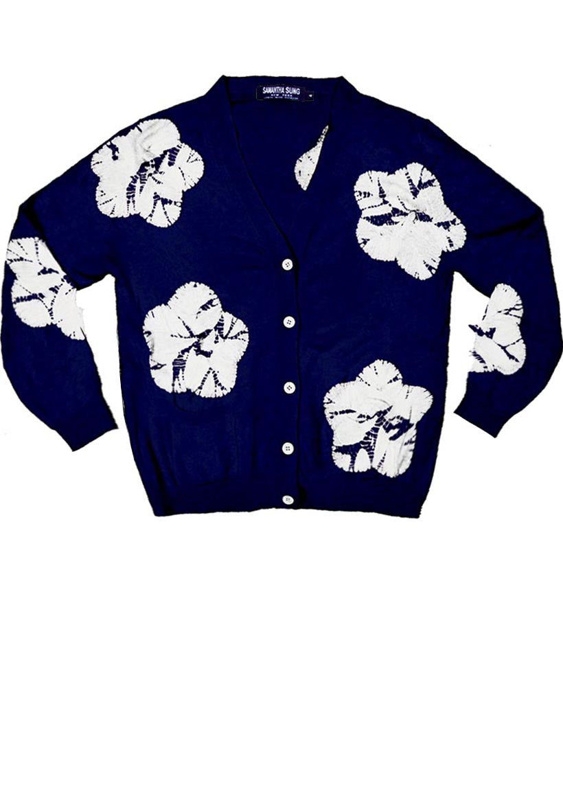 Charlotte Cardigan 3/4 Sleeve (Flower Shibori)