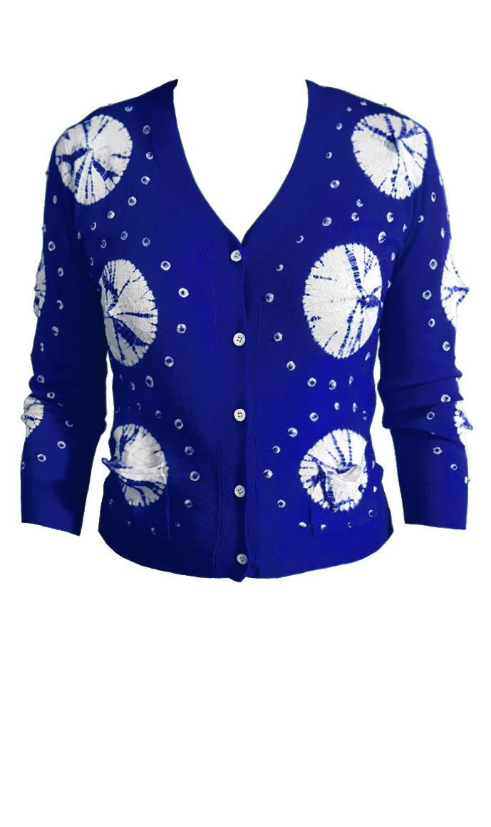 Short | Nana Shibori | Cobalt Blue | Front-1 | Cardigan by Samantha Sung