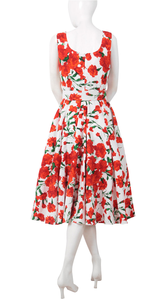 Sleeveless | Carnation | White Indian Red | Back | Dress By Samantha Sung