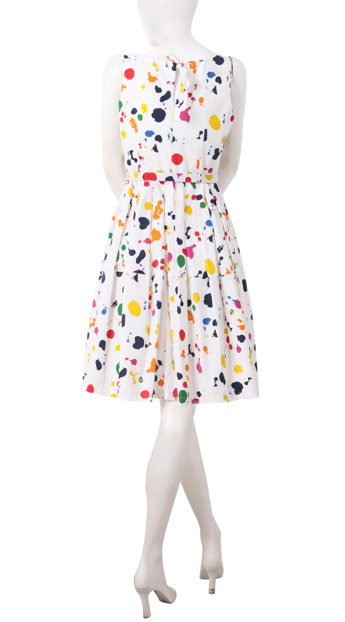 Sleeveless | Color Drip | White Red | Back | Dress By Samantha Sung
