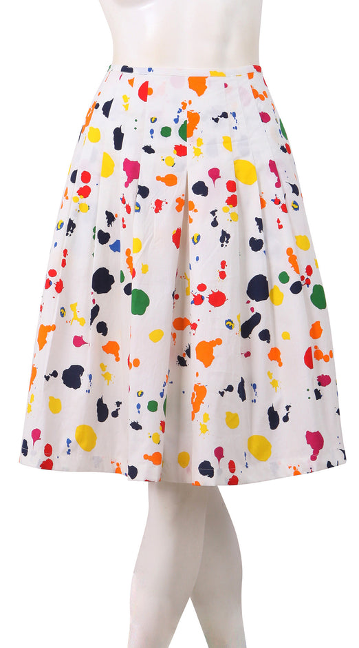 Regular | Color Drip | White Red | Front | Skirt By Samantha Sung