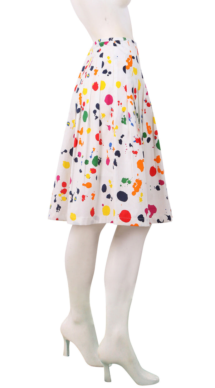 Regular | Color Drip | White Red | Right | Skirt By Samantha Sung