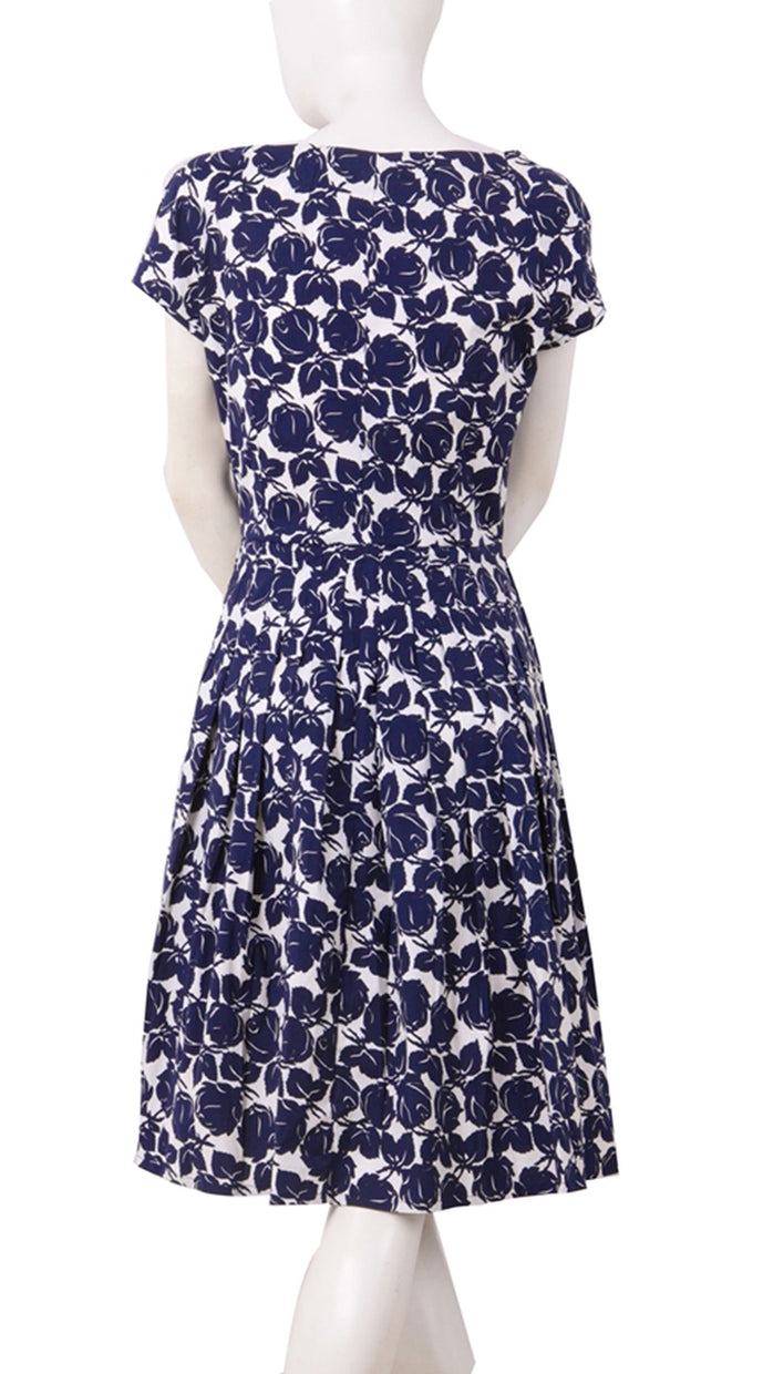 Cap Sleeve | Corfu Rose | White Indigo | Back | Dress By Samantha Sung