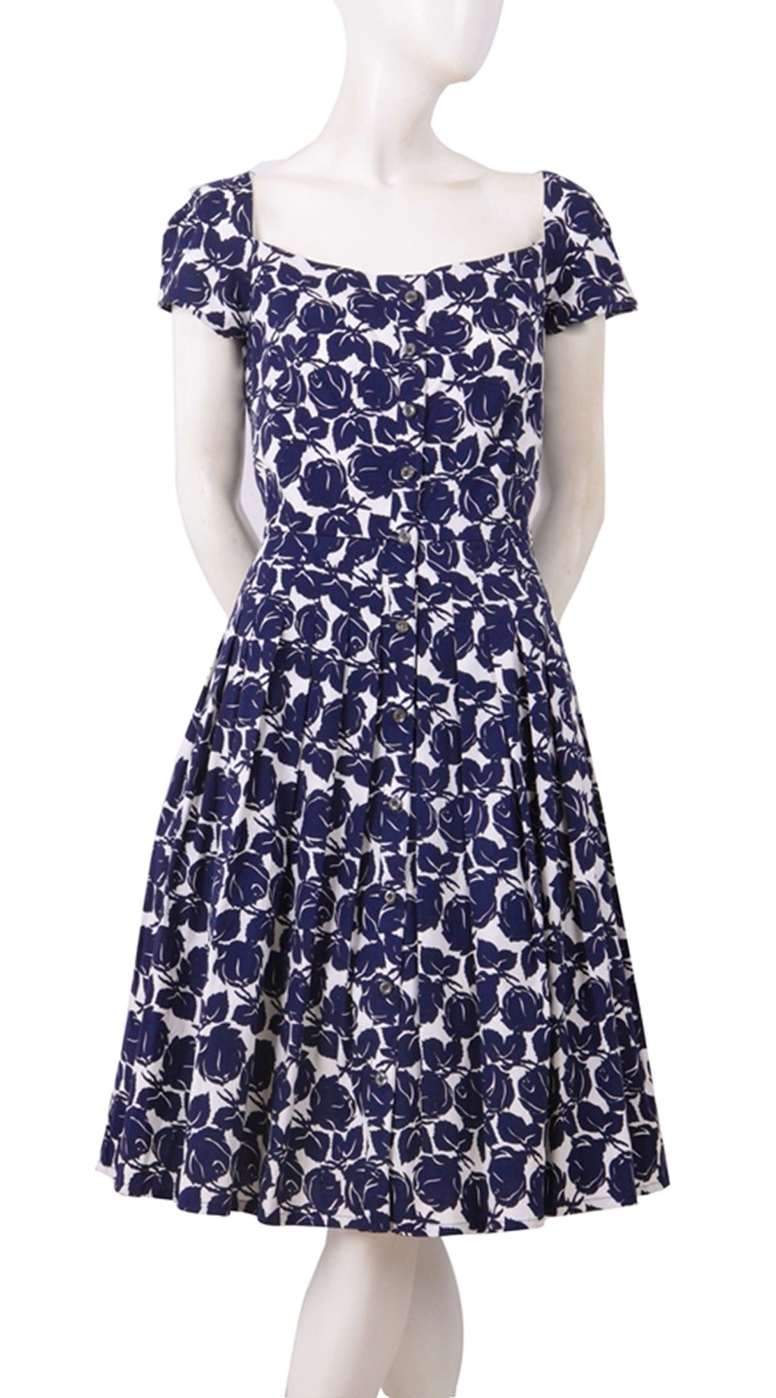 Cap Sleeve | Corfu Rose | White Indigo | Front | Dress By Samantha Sung