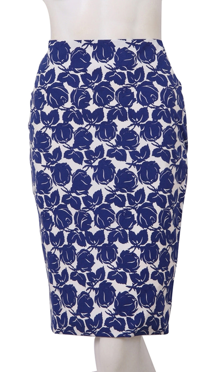 Regular | Corfu Rose | White Cobalt Blue | Front | Skirt By Samantha Sung