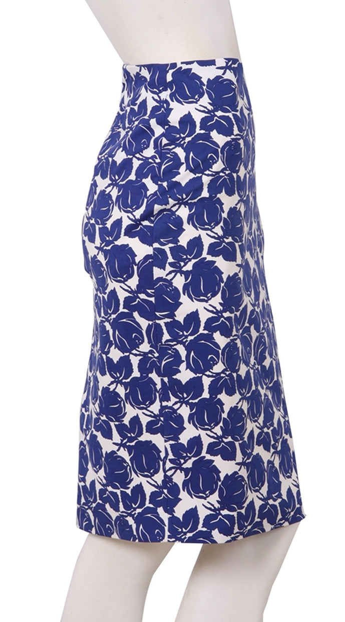Regular | Corfu Rose | White Cobalt Blue | Right | Skirt By Samantha Sung