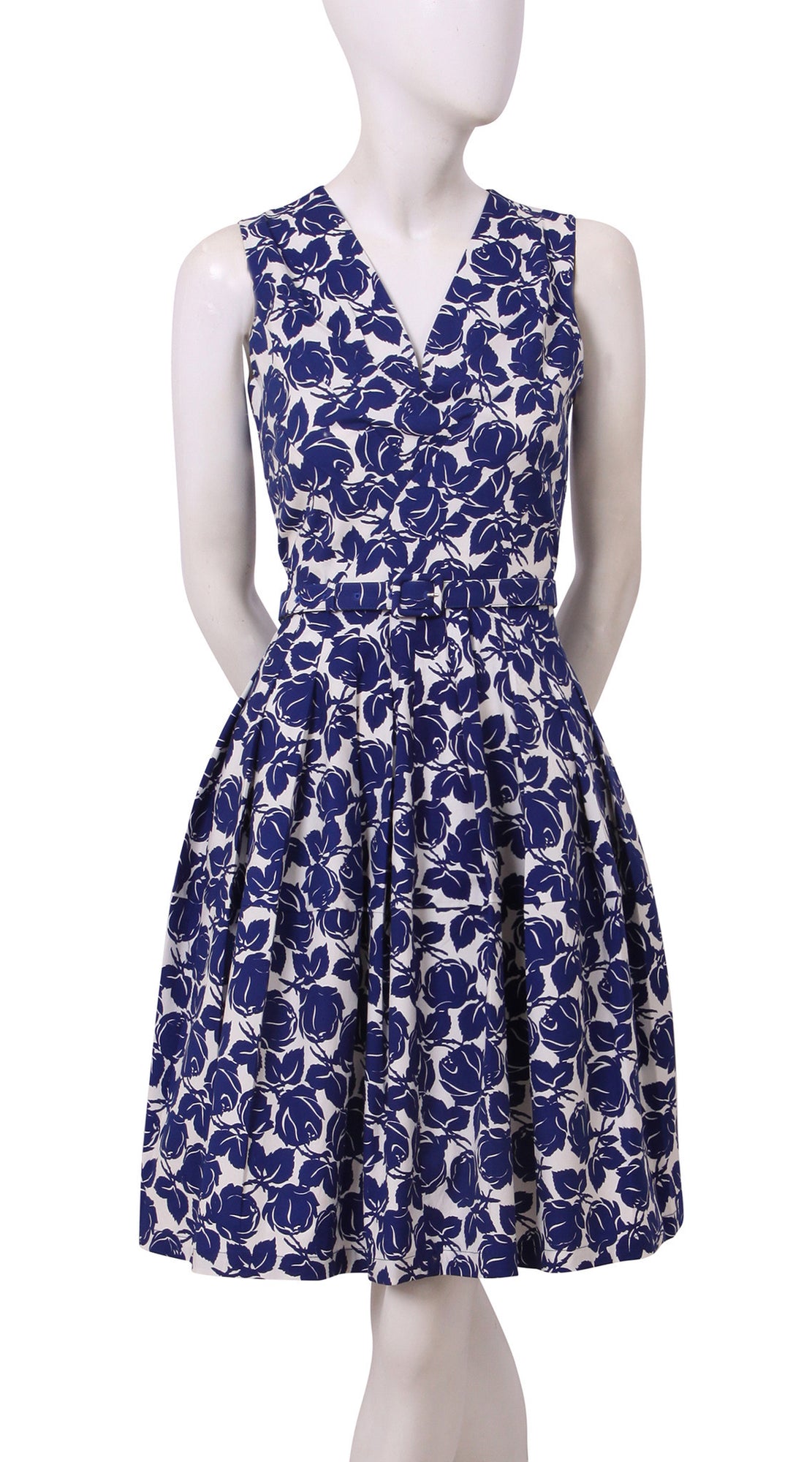 Sleeveless | Corfu Rose | White Admiral Blue | Front | Dress By Samantha Sung