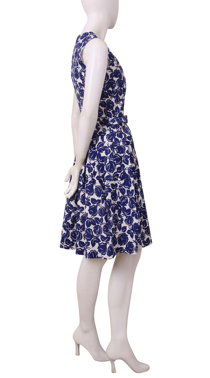 Sleeveless | Corfu Rose | White Admiral Blue | Right | Dress By Samantha Sung