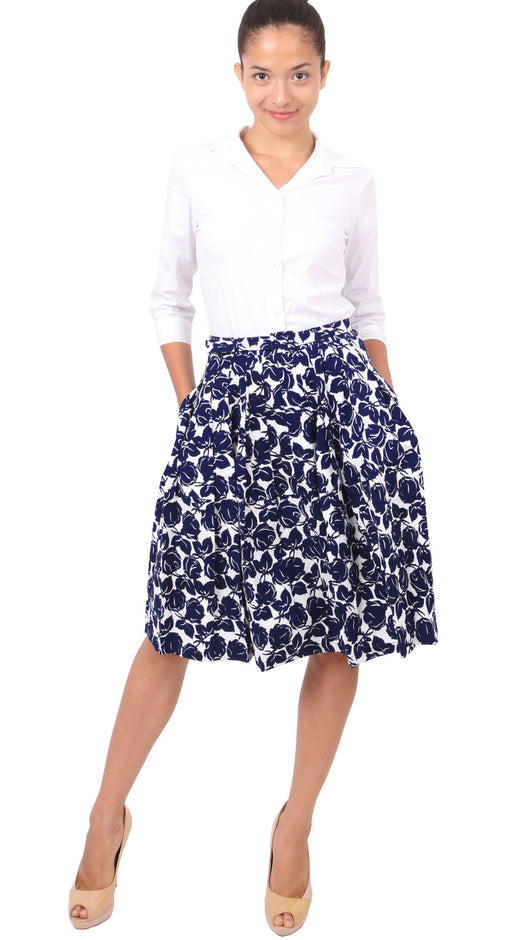 Regular | Corfu | White Indigo | Front-1 | Skirt By Samantha Sung