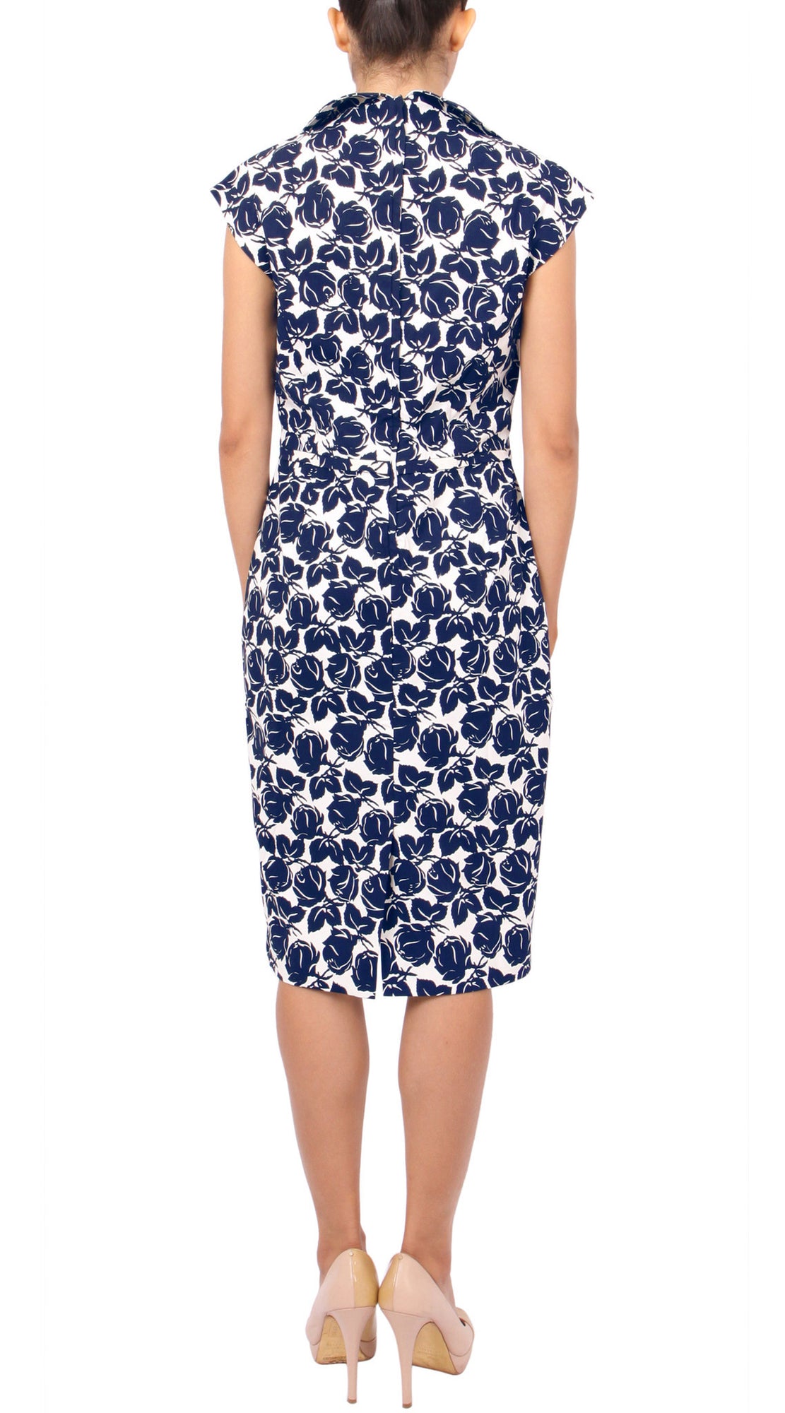 Cap Sleeve | Corfu | White Indigo  | Back | Dress By Samantha Sung
