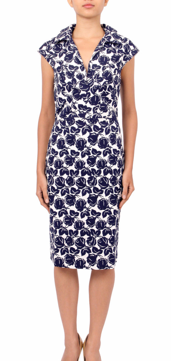 Cap Sleeve | Corfu | White Indigo  | Front | Dress By Samantha Sung