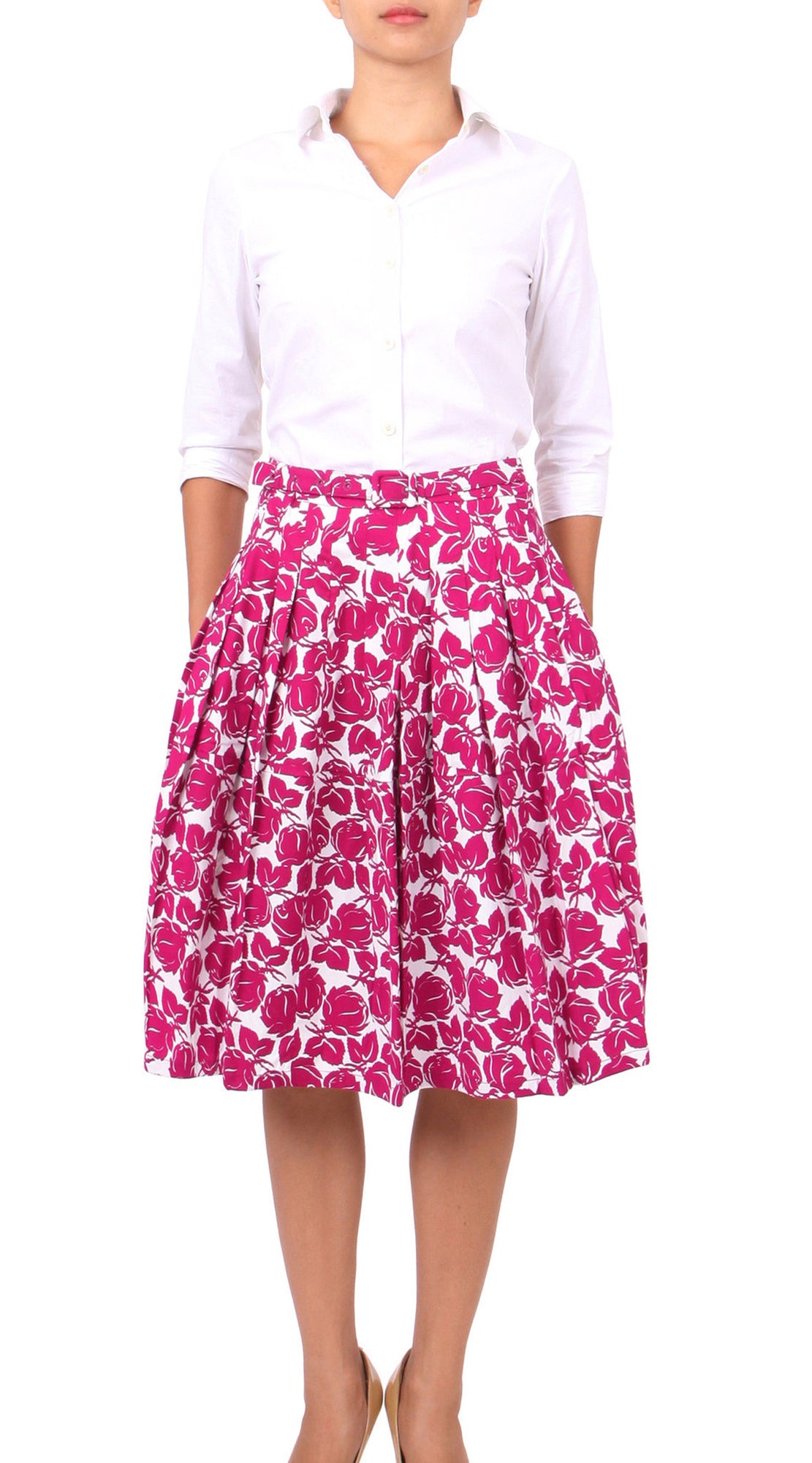 Regular | Corfu | White Pink | Front | Skirt By Samantha Sung