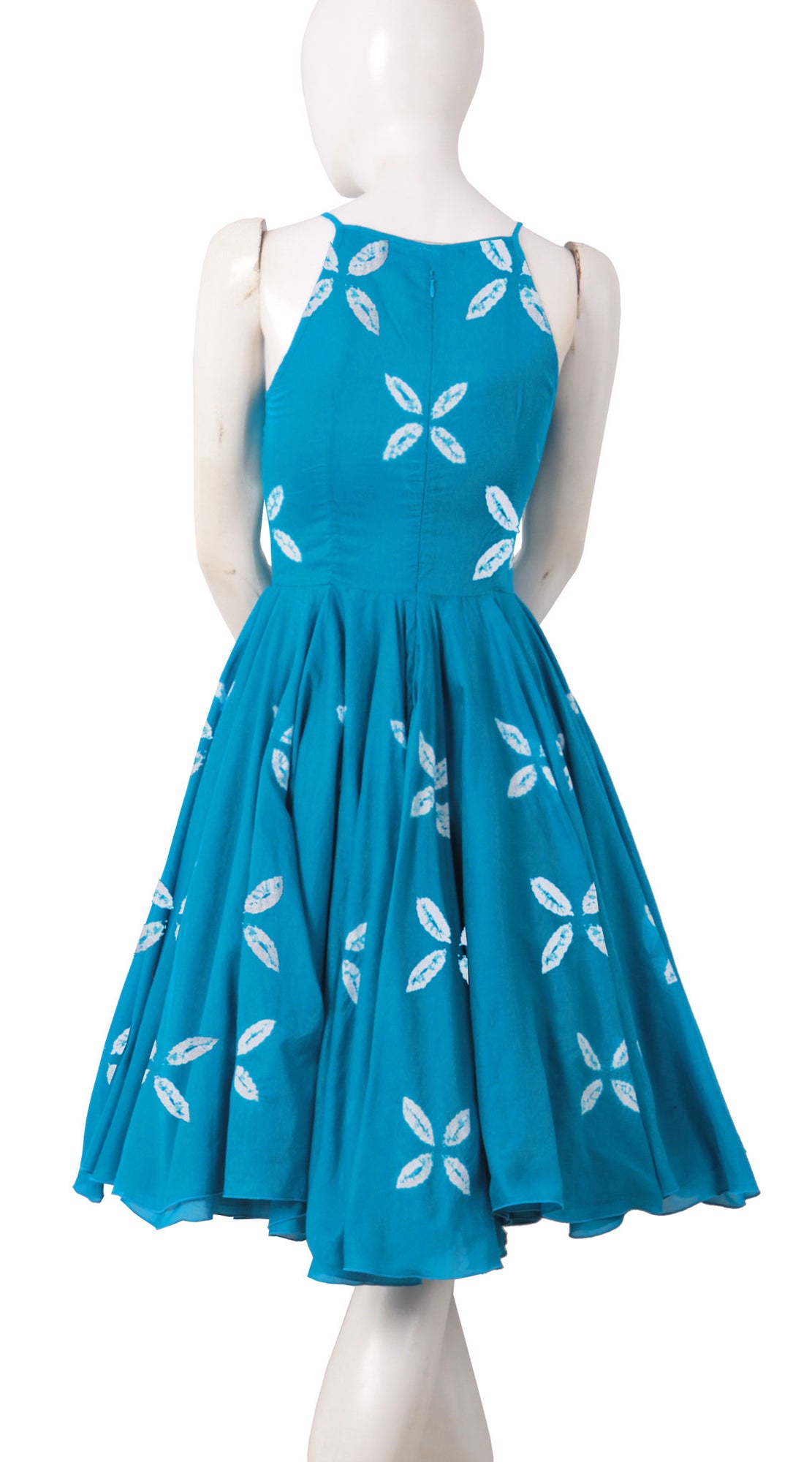Sleeveless | Cross Lips | Aqua | Back | Shirt Dress By Samantha Sung