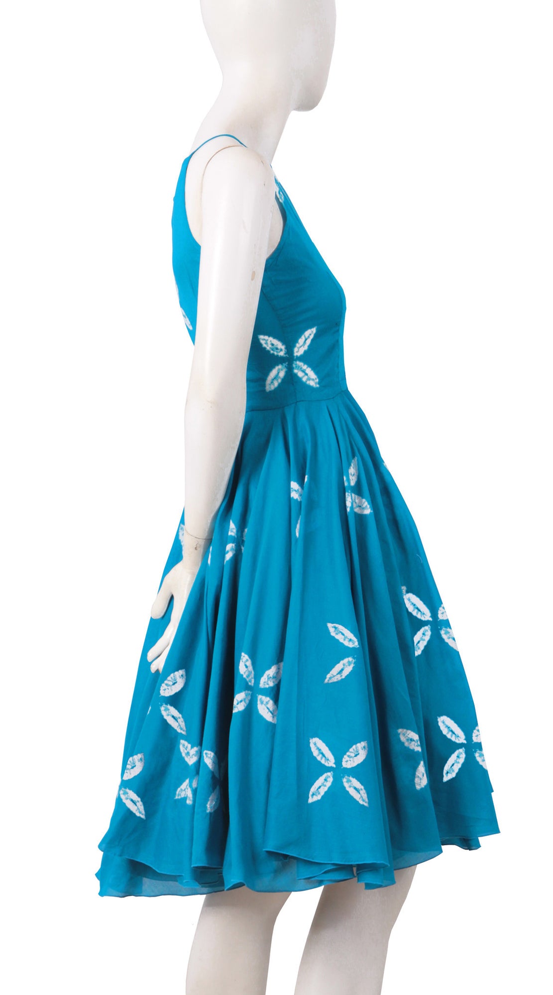 Sleeveless | Cross Lips | Aqua | Right | Shirt Dress By Samantha Sung