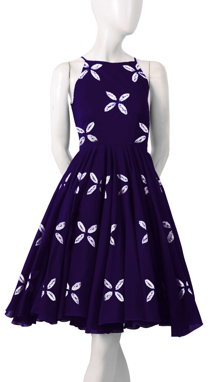 Sleeveless | Cross Lips | Lilac | Front-1 | Shirt Dress By Samantha Sung