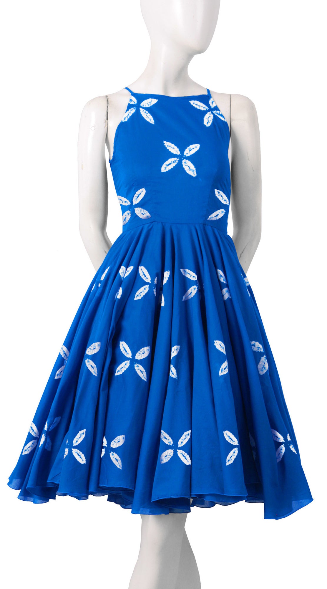 Sleeveless | Cross Lips | Sea Blue | Front-1 | Shirt Dress By Samantha Sung