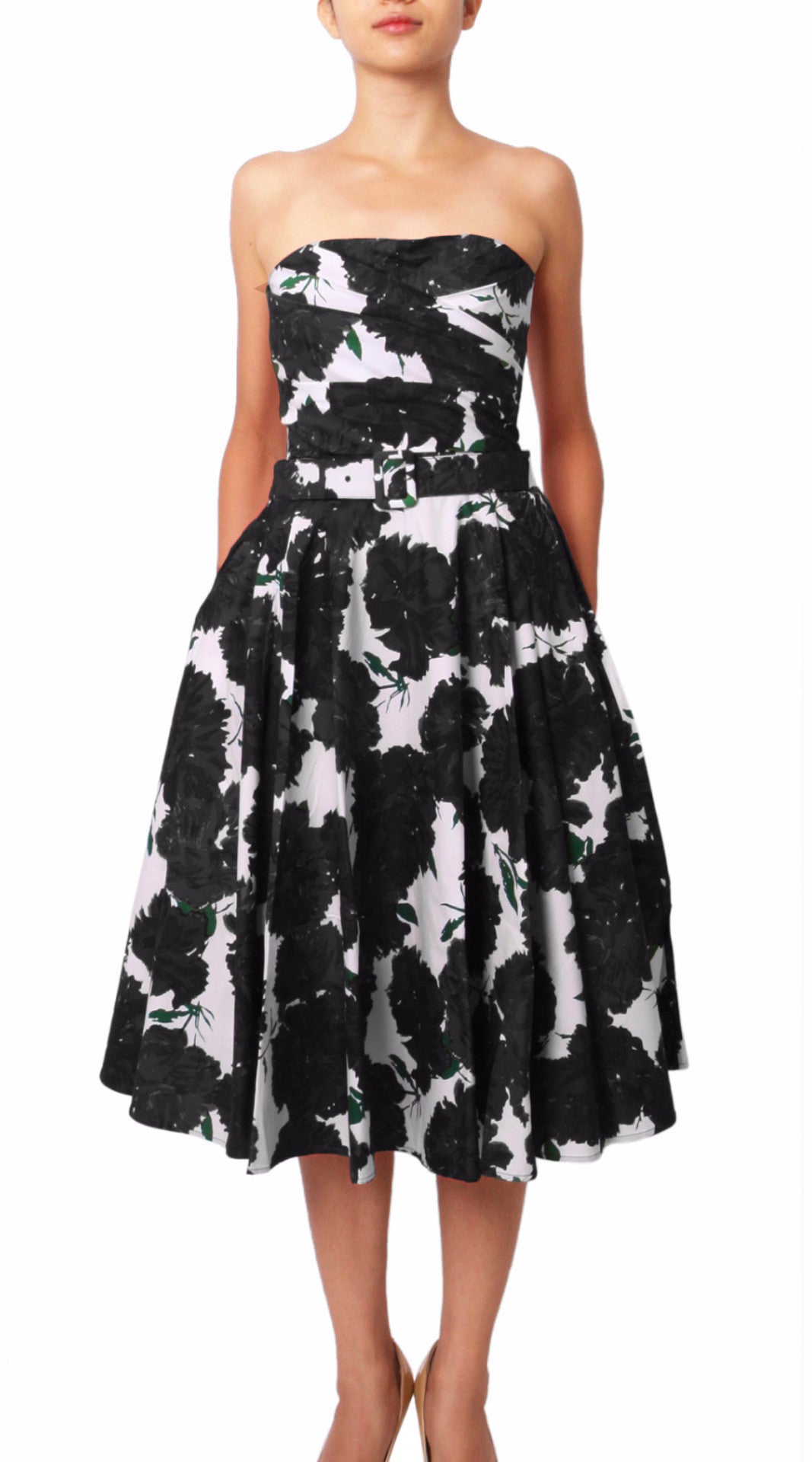 Stapless | Cyprus Bloom | White Black | Front | Dress By Samantha Sung