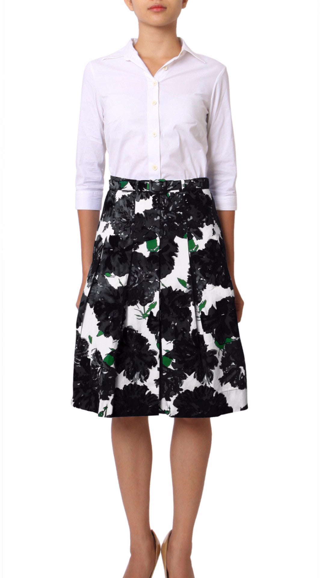 Regular | Cyprus Bloom | White Black | Front | Dress By Samantha Sung