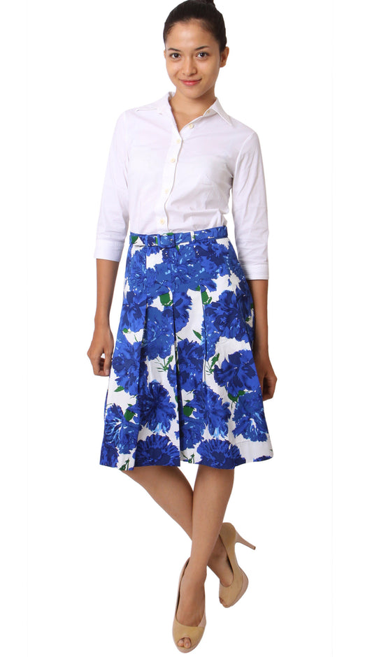 Regular | Cyprus Bloom | White Cobalt Blue | Front-1 | Dress By Samantha Sung