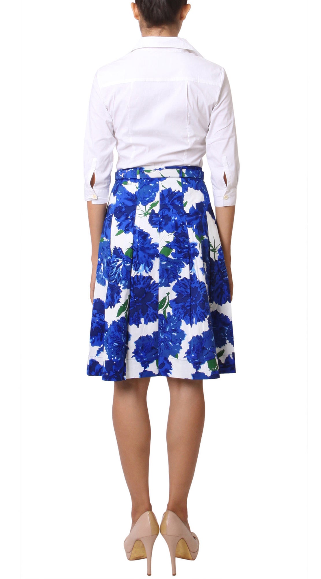 Regular | Cyprus Bloom | White Cobalt Blue | Back | Dress By Samantha Sung