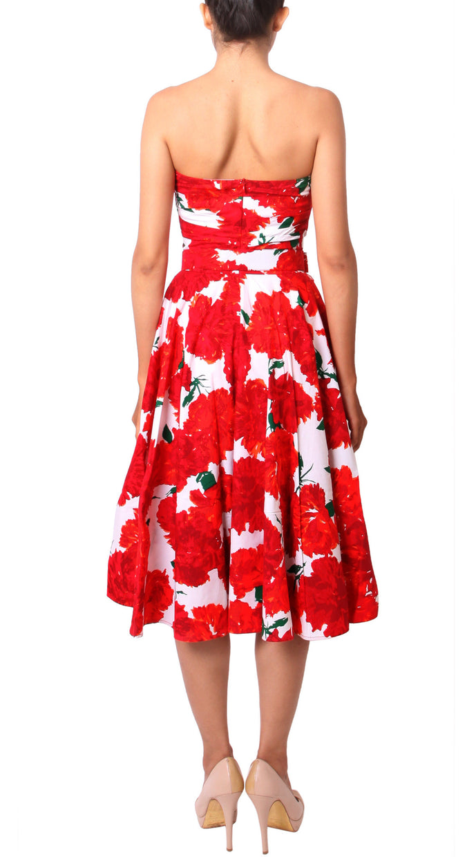 Stapless | Cyprus Bloom | White Indian Red | Back | Dress By Samantha Sung