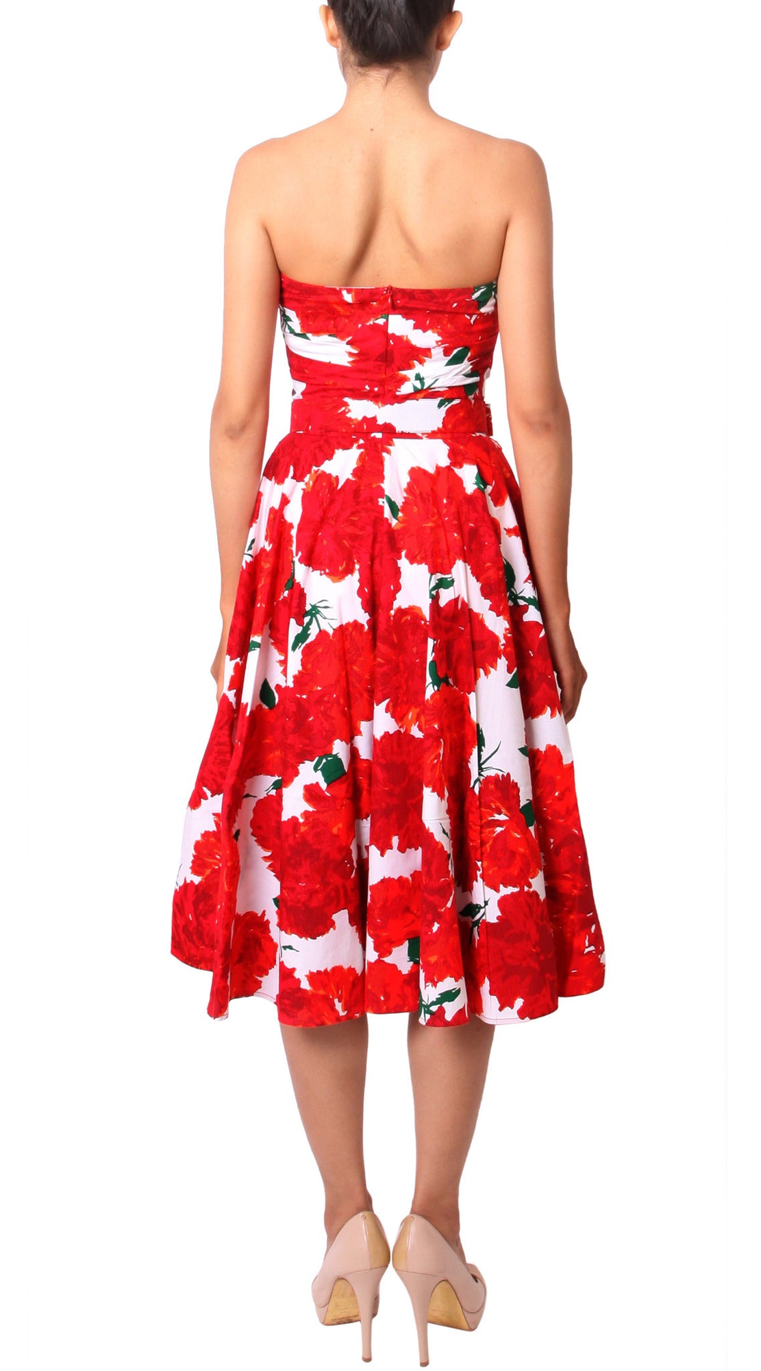 Stapless | Cyprus Bloom | White Indian Red | Back | Dress By Samantha Sung