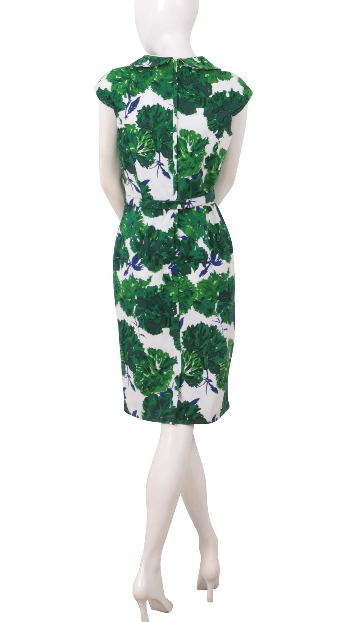 Cap Sleeve | Cyprus Bloom | White Pine Green | Back | Dress By Samantha Sung