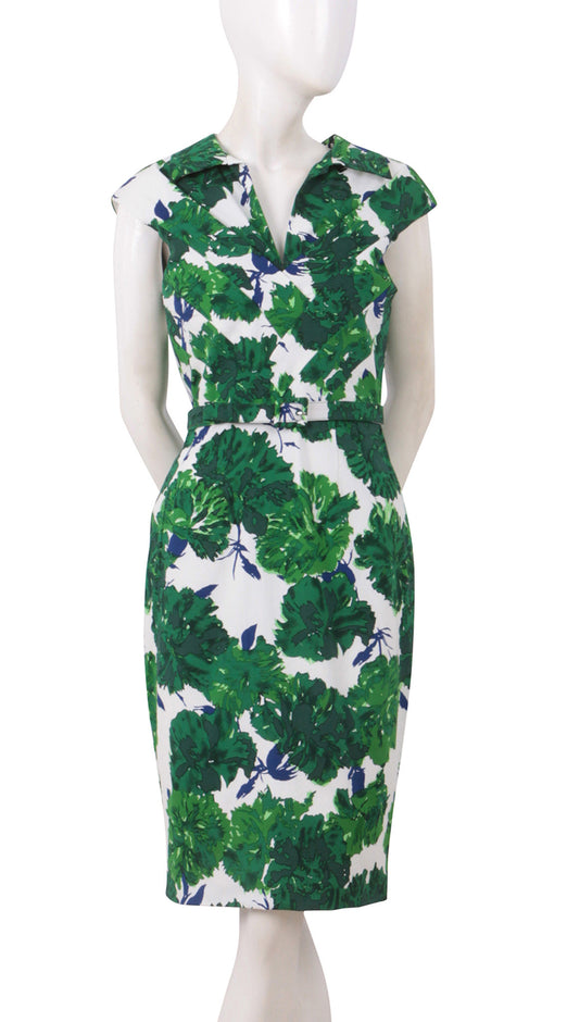 Cap Sleeve | Cyprus Bloom | White Pine Green | Front | Dress By Samantha Sung