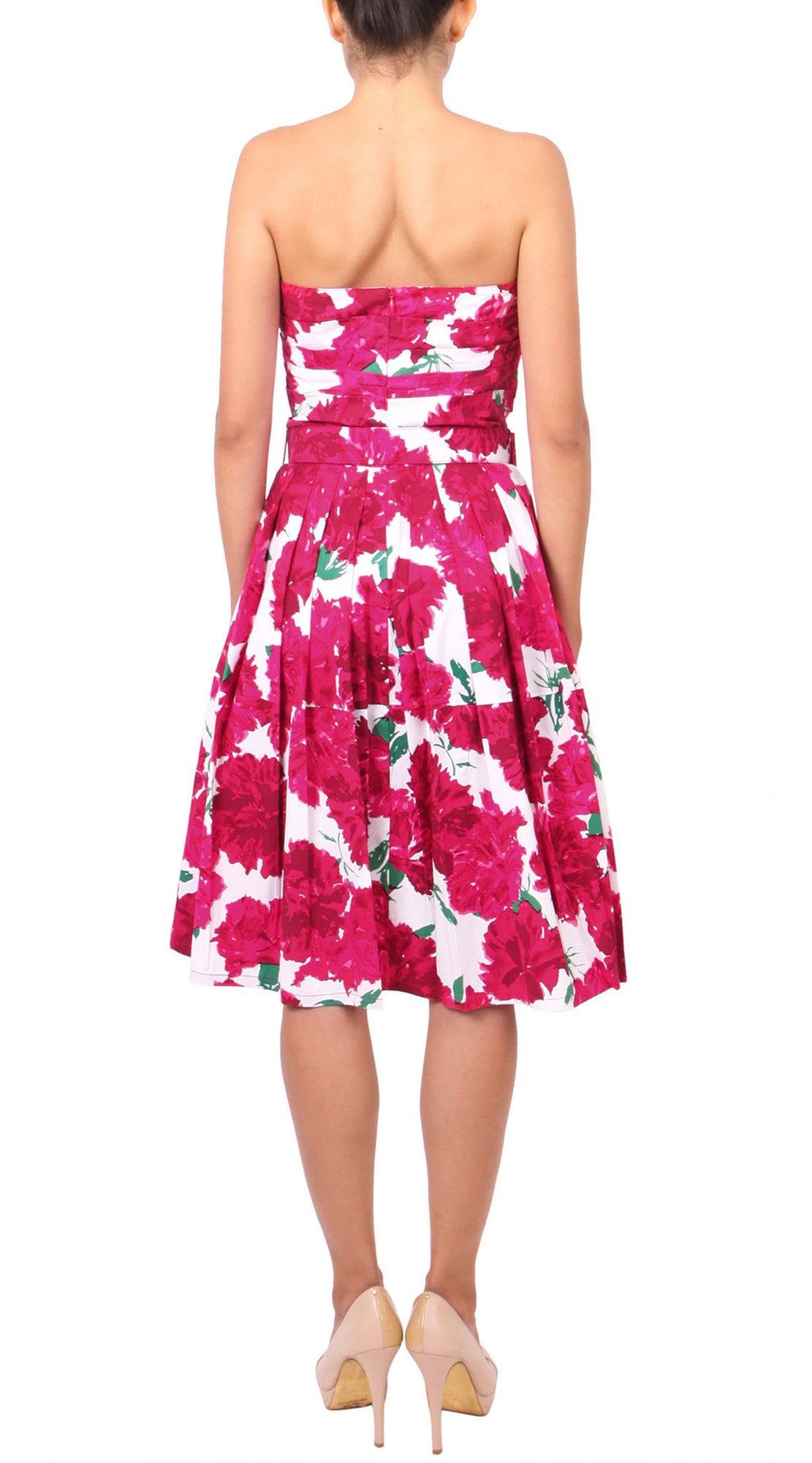 Strapless | Cyprus Bloom | White Pink | Back | Dress By Samantha Sung